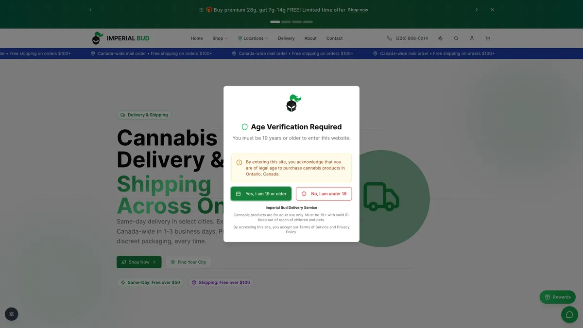 Imperial Bud Delivery & Cart after